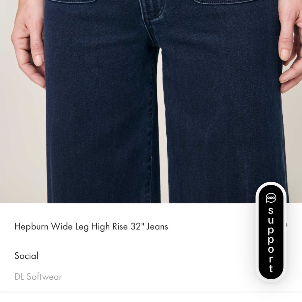 dl1961 hepburn.jeans wide leg high rise vintage 33" blue tide NWT size 30 - Picture 5 of 14